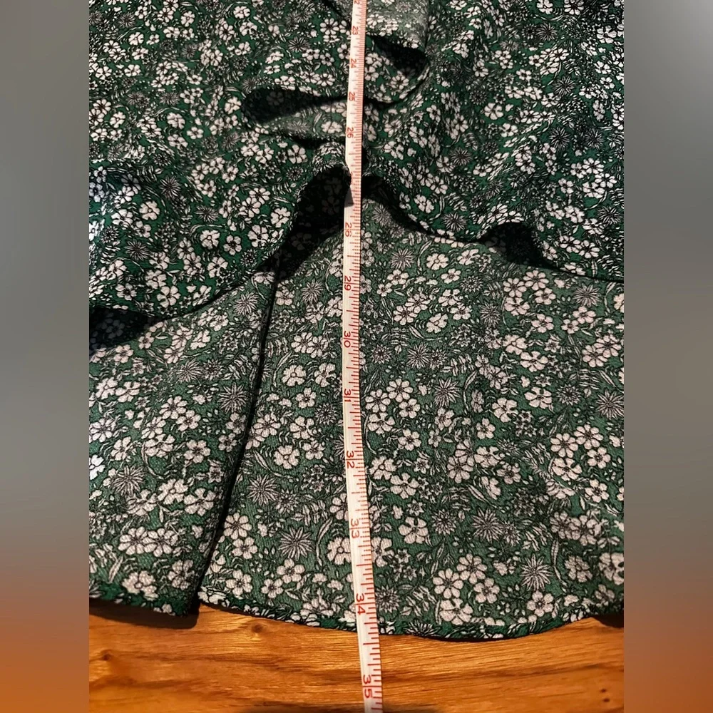 NWOT Max Studio Green Floral Maxi Wrap Skirt High Low Hem‎ Large